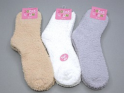 Zachte bedsokken in beige, ecru, en grijs Zachte bedsokken in beige, ecru, en grijs