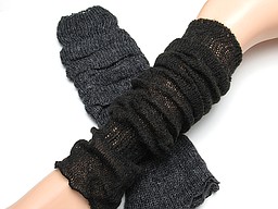 Beenwarmers met mohair en wol in grijs en bruin Beenwarmers met mohair en wol in grijs en bruin