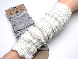 Beenwarmers met wol in beige en ecru Beenwarmers met wol in beige en ecru