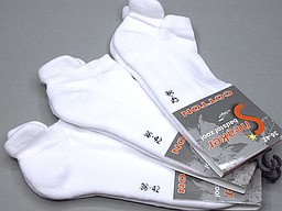Witte sneakersokken voor dames met lipje en badstof Witte sneakersokken voor dames met lipje en badstof