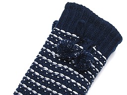 Warme dikke huissokken met pom pom en lurex Warme dikke huissokken met pom pom en lurex