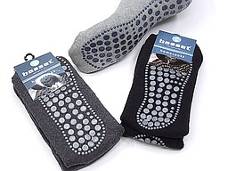 Antislip sokken met badstof in grijs en zwart Antislip sokken met badstof in grijs en zwart