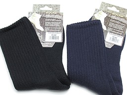 Dames huissokken merino wol in zwart en marine Dames huissokken merino wol in zwart en marine