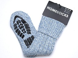 Wolen huissokken met antislip en omslag Wolen huissokken met antislip en omslag