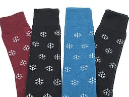 Thermo kniekousen met witte sneeuwvlokken Thermo kniekousen met witte sneeuwvlokken