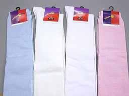 Effen dames kniekousen in wit en pastel tinten Effen dames kniekousen in wit en pastel tinten