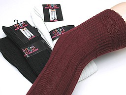 Overknees met rib patroon en fantasie boord Overknees met rib patroon en fantasie boord
