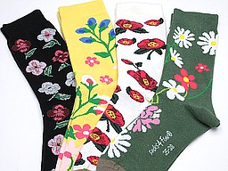 Damessokken met verschillende bloemen prints