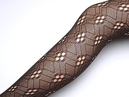 Bewerkte panty's met opengewerkte ruitjes Bewerkte panty's met opengewerkte ruitjes