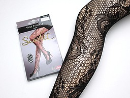 Netpanty met druiventak motief in het zwart Netpanty met druiventak motief in het zwart