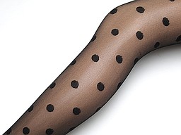 Zwarte panty met grote stippen over het hele been Zwarte panty met grote stippen over het hele been