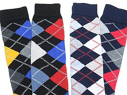 Kniekousen voor heren met gekleurde argyle ruiten Kniekousen voor heren met gekleurde argyle ruiten