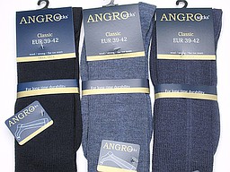 Effen angro kniekousen met 42% wol in blauw Effen angro kniekousen met 42% wol in blauw