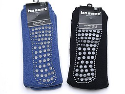 Effen herensokken met anti slip in jeans en marine Effen herensokken met anti slip in jeans en marine