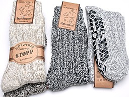 Noorse sokken met wol en antislip zool Noorse sokken met wol en antislip zool