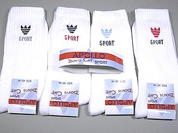Witte sportsokken voor heren met sport tekst Witte sportsokken voor heren met sport tekst