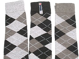 Beige heren kniekousen met ruiten