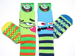 Antislip kindersokken met badstof en gezichtjes Antislip kindersokken met badstof en gezichtjes