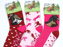 Kinder huissokken met paarden print en anti slip Kinder huissokken met paarden print en anti slip