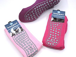 Huissokken met antislip in roze, paars, en fuchsia Huissokken met antislip in roze, paars, en fuchsia
